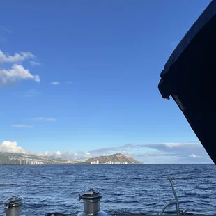 Diamond head, Waikiki sailboat