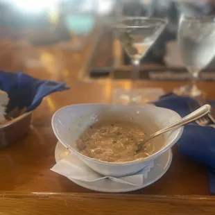 Cup of clam chowder