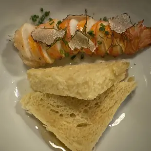 Poached lobster tail