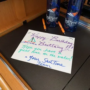 A note waiting for us that I am pretty sure Brooke and Connie left for us.   We were taking good care of for sure.