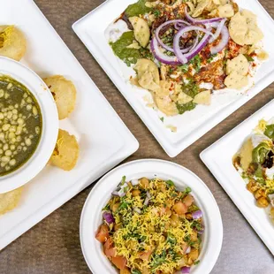 Assortment of Chaat Snacks