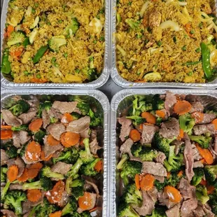 Curry Fried rice and Beef Broccoli!