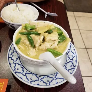 Super salty green curry that we could not eat.