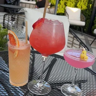 Paloma, strawberry spritz with Tito's, and a cosmo