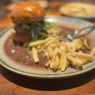 Burger &amp; truffle fries