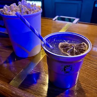 Popcorn and drink