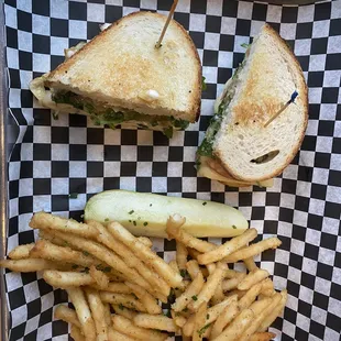 a sandwich and french fries