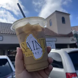 Vanilla latte with almond milk