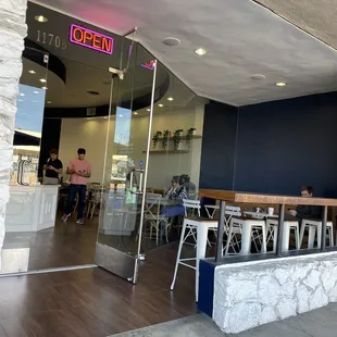 the entrance to the cafe