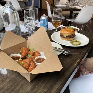 Cheeseburger and nuggets