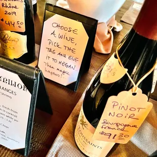 bottles of wine on a table