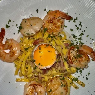 Special of the day, Seafood Carbonara-- DELISH!