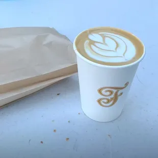 Cappuccino and almond croissant