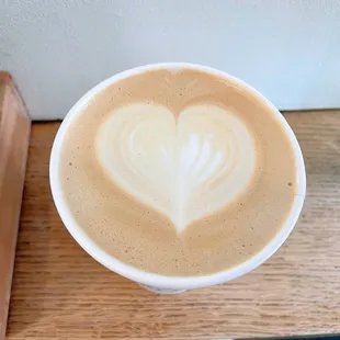 Latte (with macadamia milk and whole milk). The barista was really friendly also.