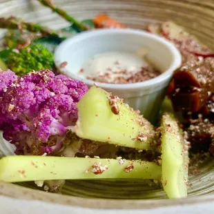 a close up of a plate of food