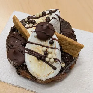 @endoedibles on Instagram 11/25/24  S'mores Doughnut - Chocolate Ganache, Marshmallows, Graham Cracker