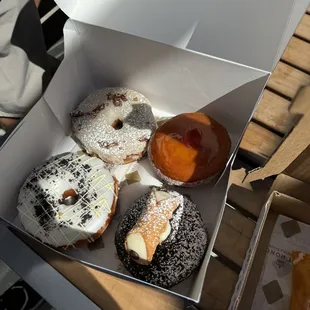 food, donuts, dough desserts