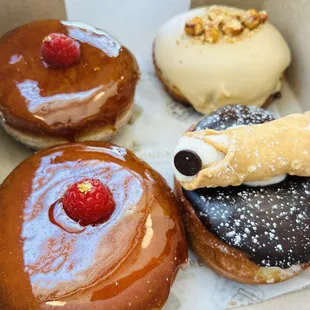 food, dough desserts, donuts