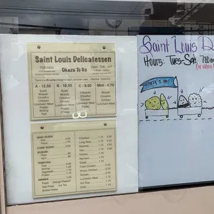 Menu &amp; hours 8/21/21