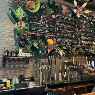 drink menu at the bar