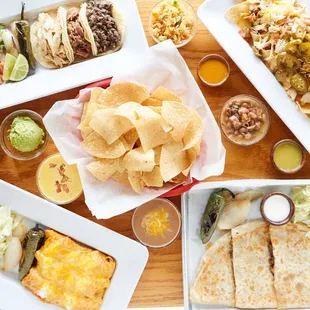 a variety of mexican food