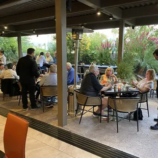 Patio Dining and Christopher Collins mingling with guests!