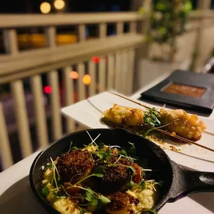 a pan of food on a table