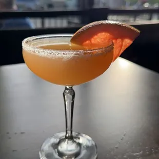 a drink in a coupe glass