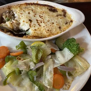 Shepherd&apos;s Pie and Sautéed Vegetables