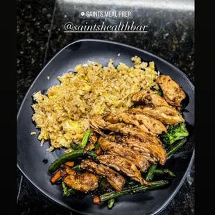 Grilled chicken stir fry