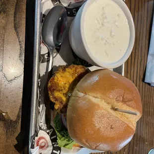 Chicken sandwich tossed in Boom Boom sauce w/cottage cheese