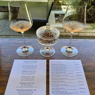 Complimentary rosé with menus as of July 2024