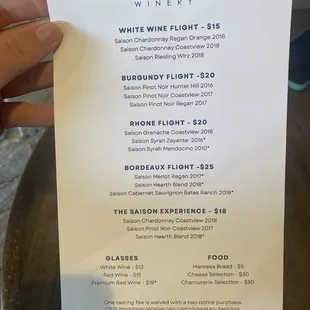 Tasting menu May 2023