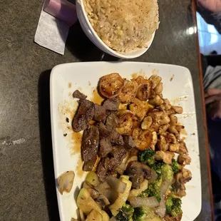 Daily Special with Chicken, Shrimp, and Steak