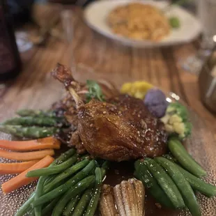 Duck with wine sauce!  Yummy!