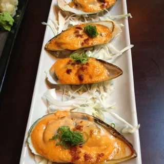 Spicy Baked Mussels