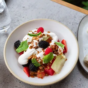 Fresh fruit and whipped house made yogurt