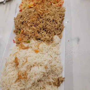a plate of rice and vegetables