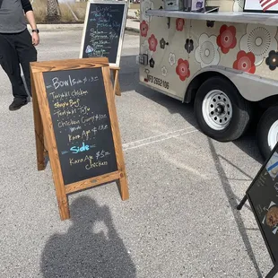 Specials written on chalk boards