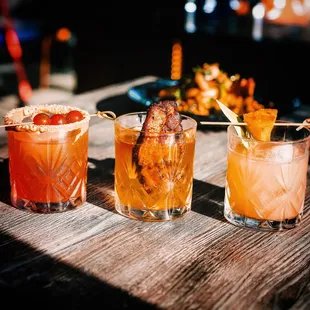 a variety of cocktails