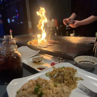 Hibachi chicken and steak