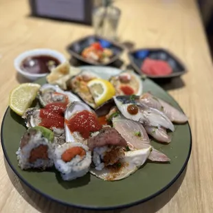 Fresh sushi and shellfish