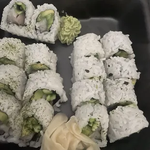 These are the yellowtail rolls