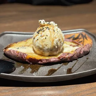 Sweet potato with vanilla ice cream. Absolutely delicious!