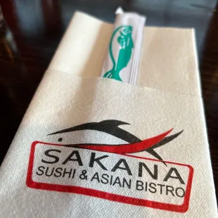 a close up of a napkin