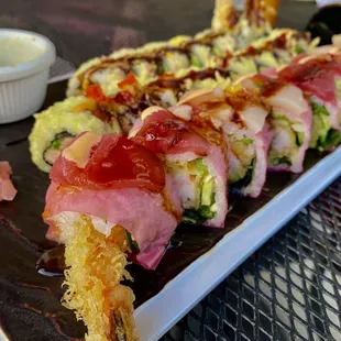 Closest: Tropical Roll  Middle: BMW Roll  Back: Crunchy Roll