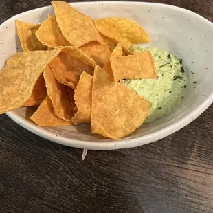 Edamame Dip and Chips