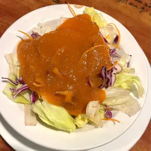 Refreshing and crisp salad with Ginger dressing