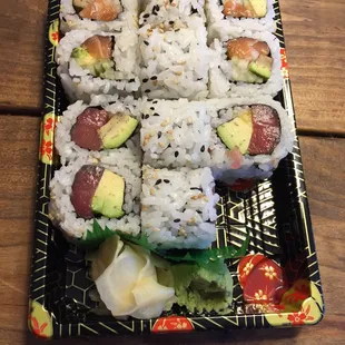 Take out! Tuna Avocado Roll and the Alaskan Roll, just as yummy at home!
