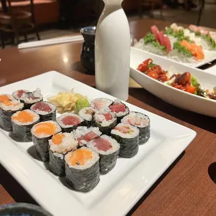 a plate of sushi